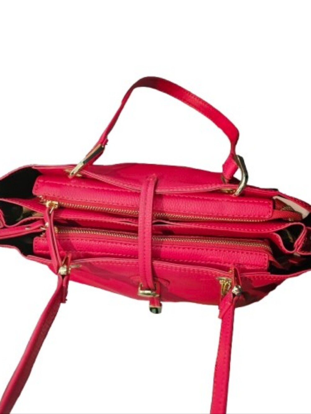 Kenneth Cole Reaction Red Leather Shoulder Tote - Picture 11 of 16